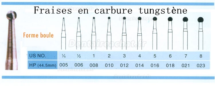 20 Pièces HP014 Fraises Carbure Tungsten Forme Boule